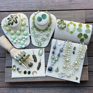 Vintage Mod Lot of Shades of Green Jewelry